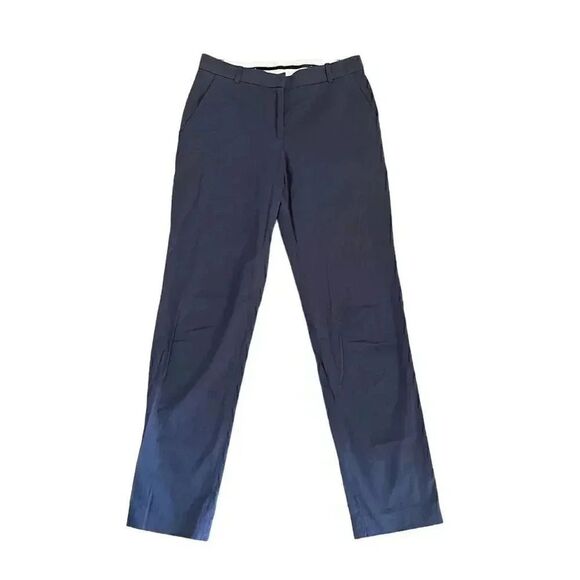 Jigsaw Italian Cotton Blend Mid-Rise Unisex Navy Straight Leg Chino Pants SZ 2 - Picture 1 of 13